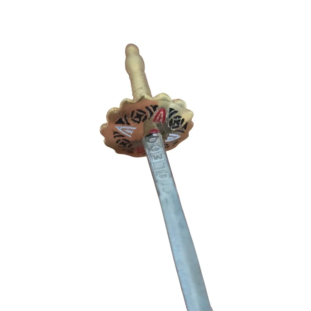 Vintage Toledo Spain Miniature Sword Cocktail Pick Set with Enameled Brass Stand - Picture 9 of 16
